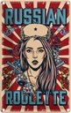 Blechschild 30x20 cm Pinup russian roulette Pin Up