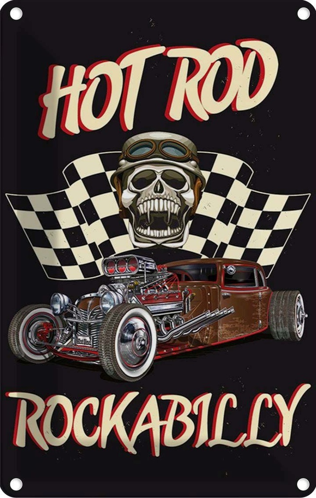 [LA-114706-2030] Blechschild 30x20 cm Auto hot rod rockabilly Garage Werkstatt
