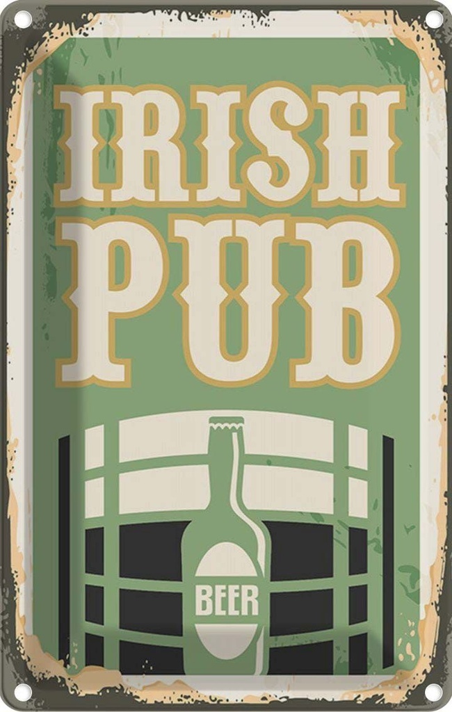 [LA-114733-2030] Blechschild 30x20 cm Irish pub Beer Bier Alkohol Essen Trinken Bar Club