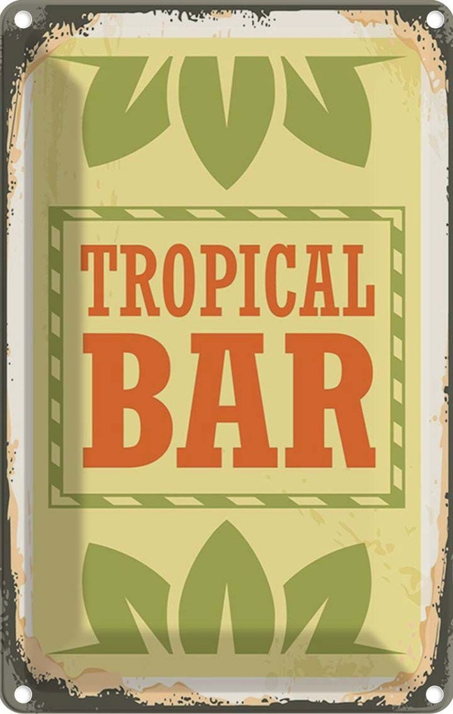 [LA-114734-2030] Blechschild 30x20 cm Alkohol Tropical Bar Sommer Essen Trinken Club