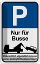Blechschild 30x20 cm Parkplatz P nur für Busse Parkplatzschild
