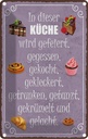 Blechschild 30x20 cm in dieser Küche wird gefeiert Kochen Essen