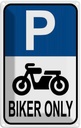 Blechschild 30x20 cm Biker only Motorrad Parkplatzschild