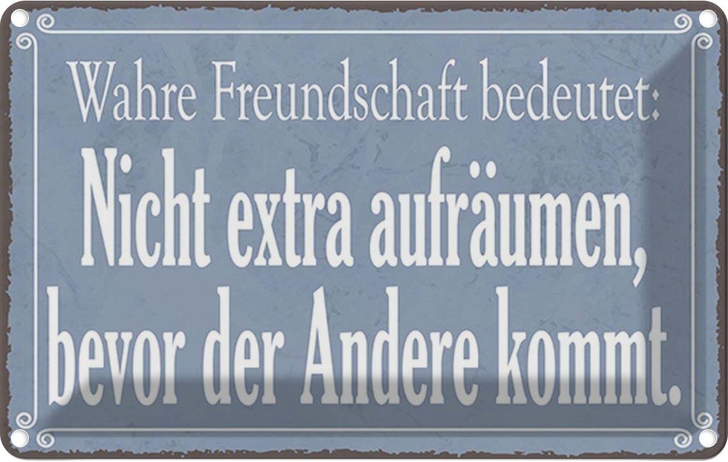 [LA-114911-2030] Blechschild 20x30 cm wahre Freundschaft bedeutet Familie Freunde