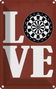 Blechschild 30x20 cm Love Dart Sport Hobby