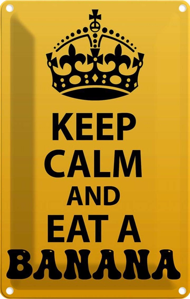 [LA-115002-2030] Blechschild 30x20 cm Keep Calm and eat a Banana Yoga