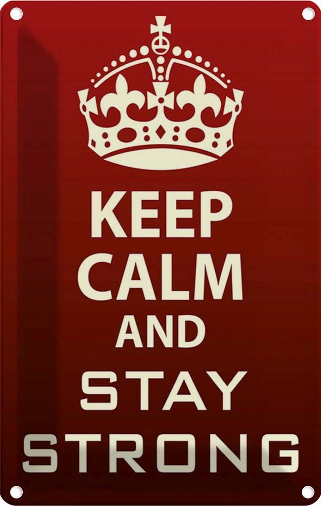 [LA-115005-2030] Blechschild 30x20 cm Keep Calm and stay strong Yoga