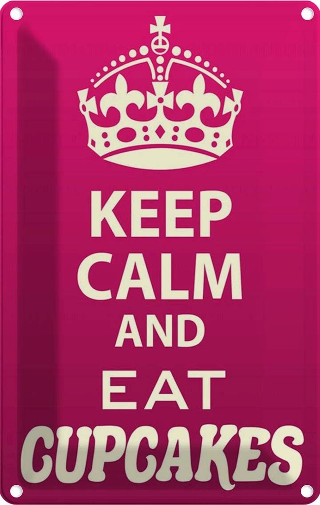 [LA-115006-2030] Blechschild 30x20 cm Keep Calm and eat Cupcakes Yoga