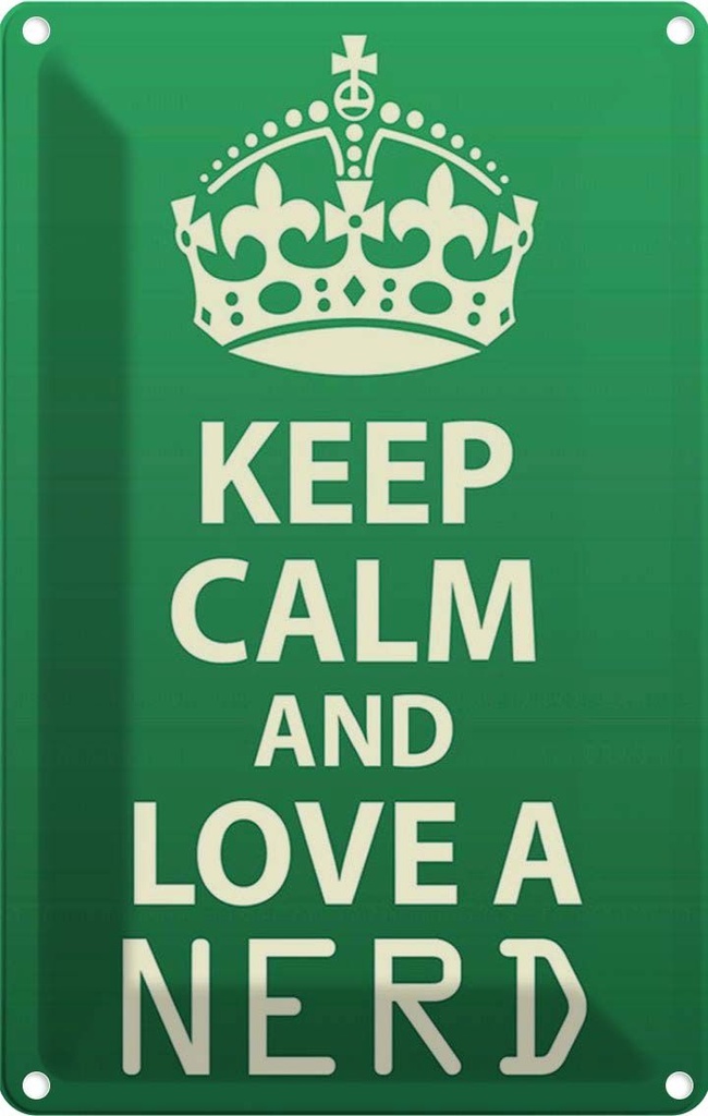 [LA-115007-2030] Blechschild 30x20 cm Keep Calm and love a nerd Yoga