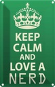 Blechschild 30x20 cm Keep Calm and love a nerd Yoga