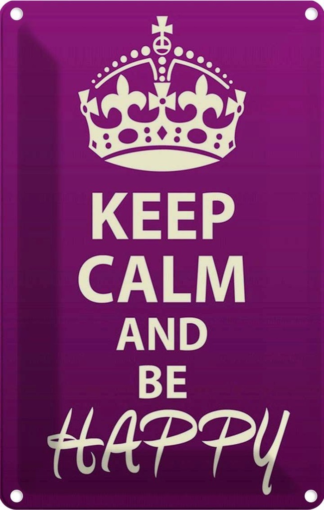 [LA-115008-2030] Blechschild 30x20 cm Keep Calm and be happy Yoga