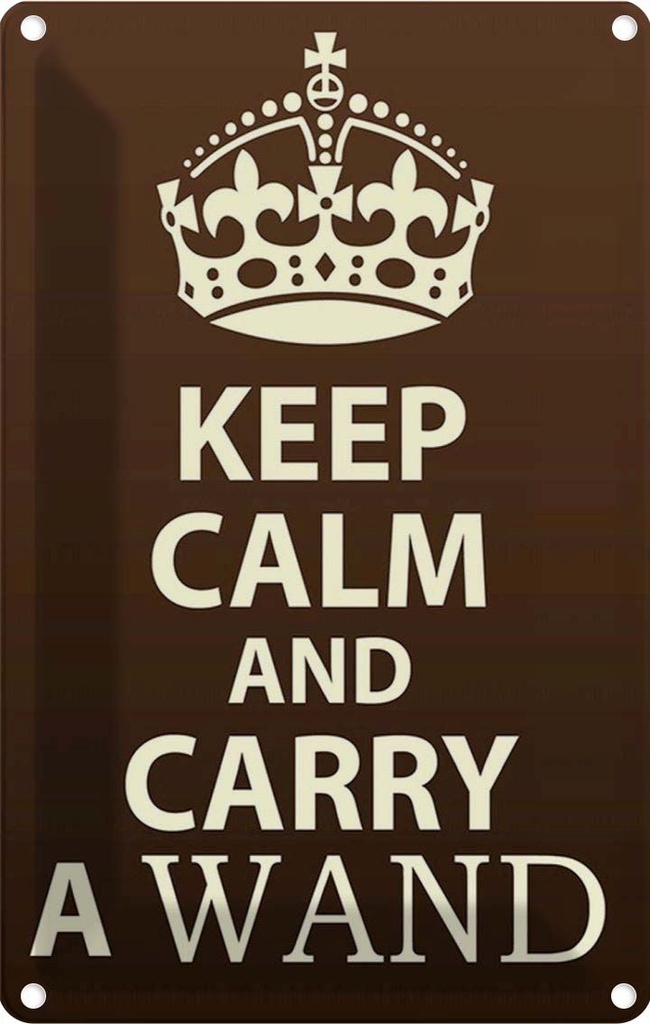 [LA-115011-2030] Blechschild 30x20 cm Keep Calm and carry a wand Yoga