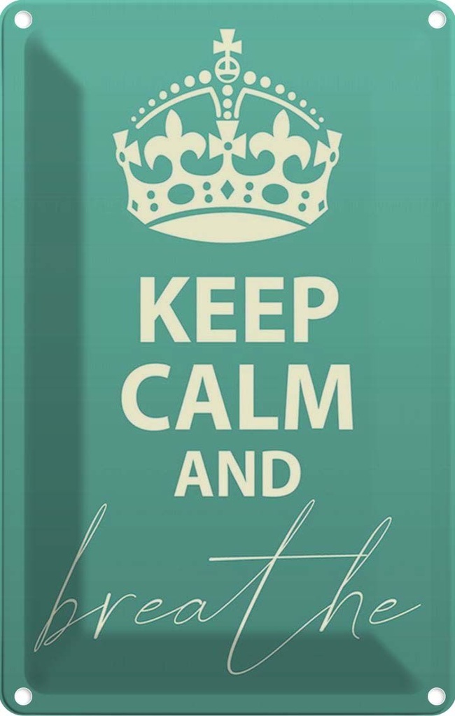 [LA-115012-2030] Blechschild 30x20 cm Keep Calm and breath Yoga