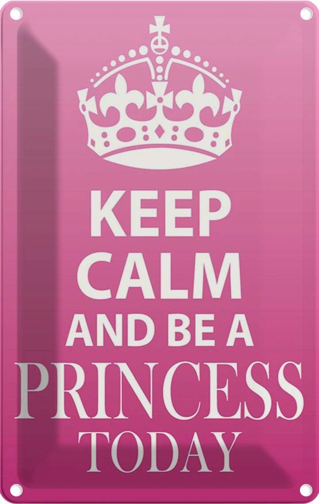 [LA-115013-2030] Blechschild 30x20 cm Keep Calm and be a Princess Yoga