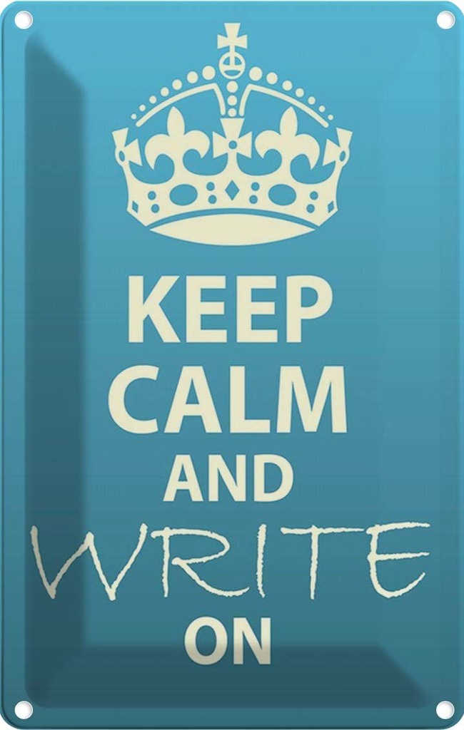[LA-115014-2030] Blechschild 30x20 cm Keep Calm and write on Yoga