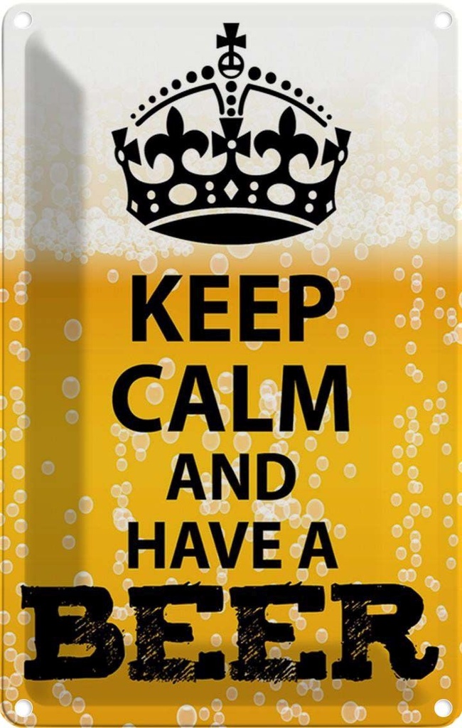 [LA-115019-2030] Blechschild 30x20 cm Keep Calm and have a Beer Bier Yoga