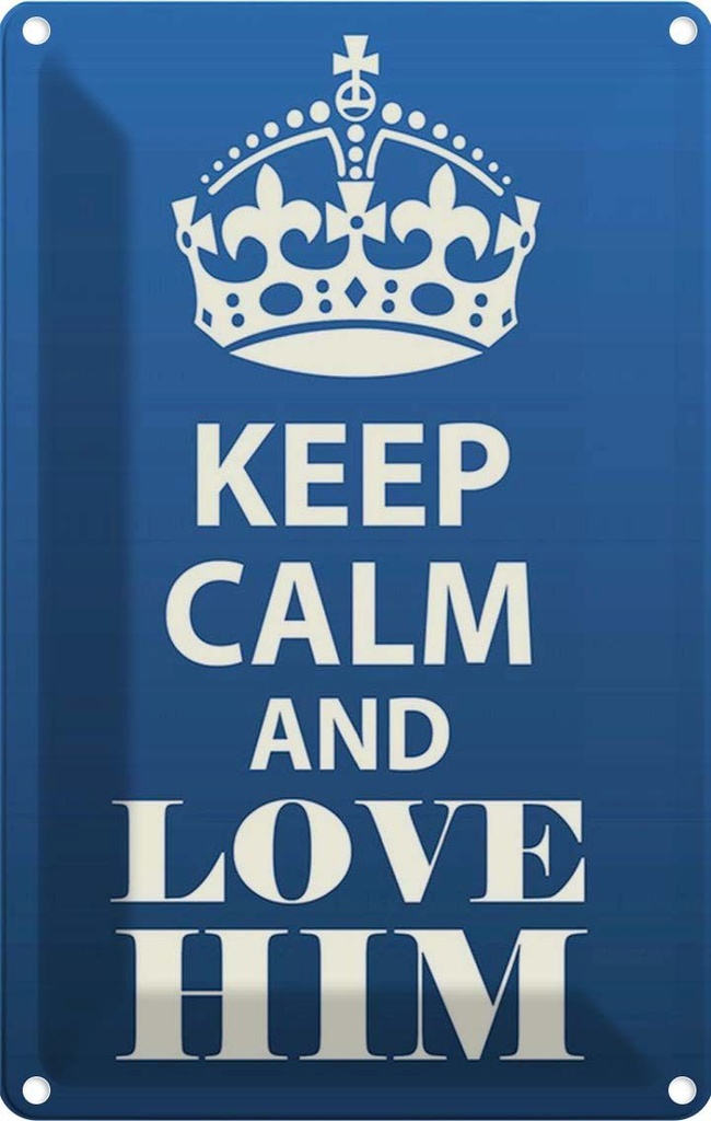 [LA-115023-2030] Blechschild 30x20 cm Keep Calm and love him Yoga
