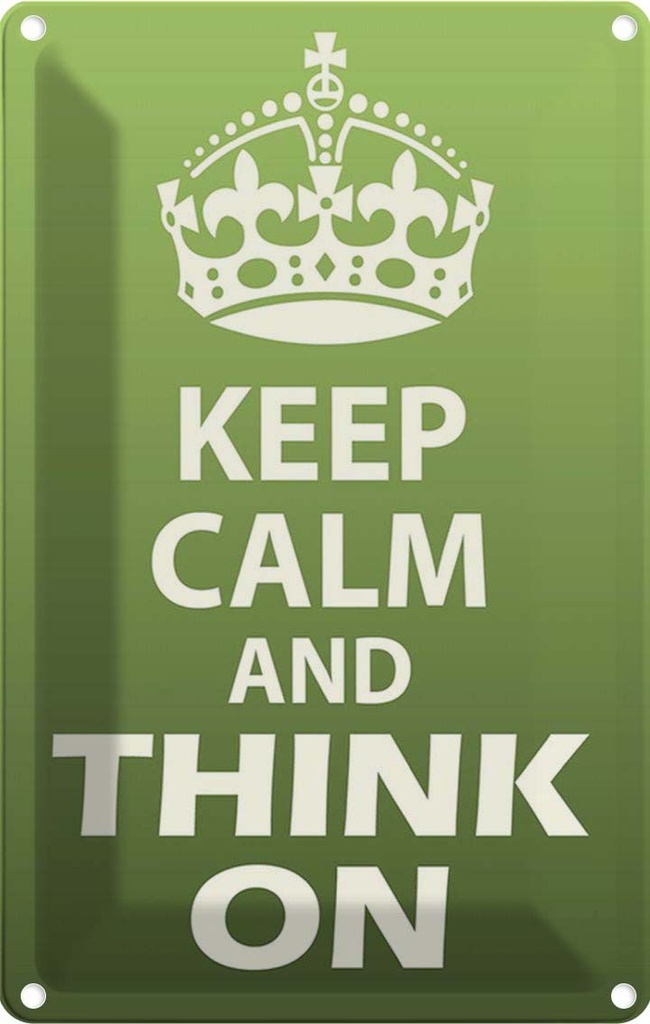 [LA-115025-2030] Blechschild 30x20 cm Keep Calm and think on Yoga