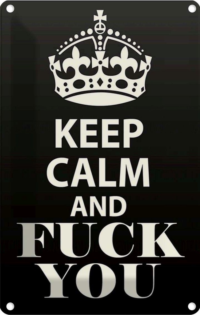 [LA-115026-2030] Blechschild 30x20 cm Keep Calm and fuck you Yoga