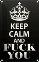 Blechschild 30x20 cm Keep Calm and fuck you Yoga