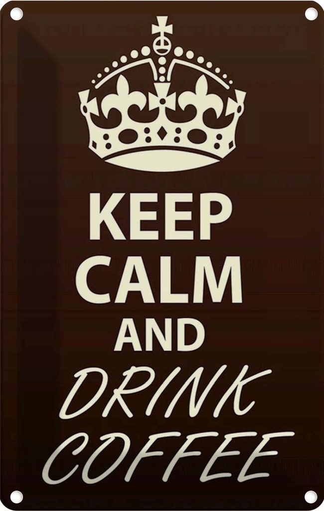 [LA-115028-2030] Blechschild 30x20 cm Keep Calm and drink Coffee Yoga