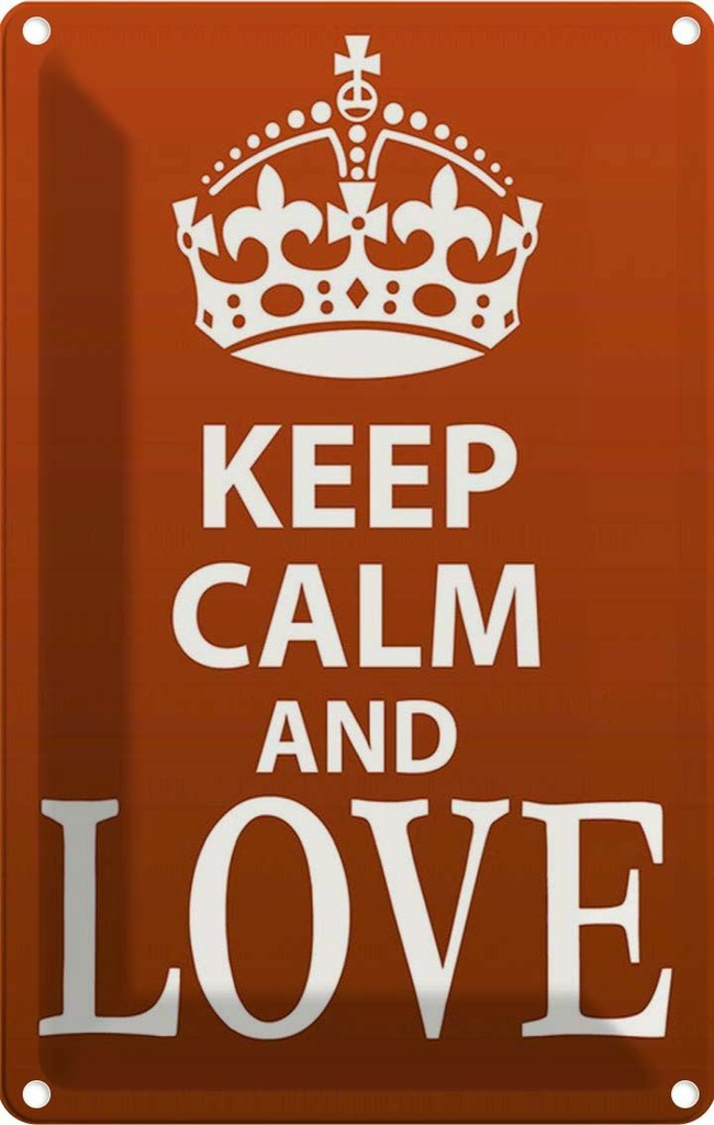 [LA-115031-2030] Blechschild 30x20 cm Keep Calm and Love Yoga