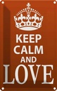 Blechschild 30x20 cm Keep Calm and Love Yoga