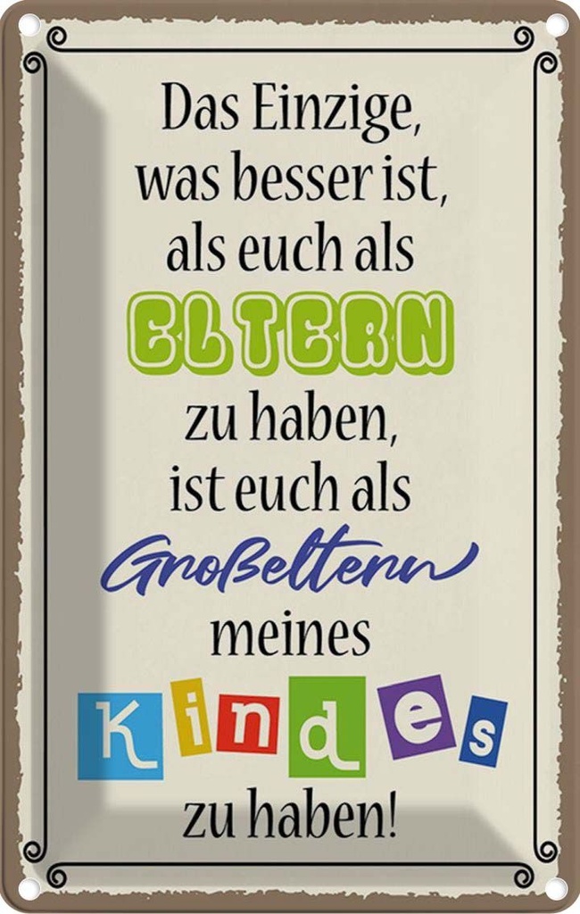 [LA-115037-2030] Blechschild 30x20 cm Eltern Großeltern Kinder Familie Freunde