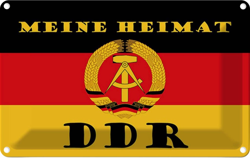 [LA-115129-2030] Blechschild 20x30 cm meine Heimat DDR Fahne Ostalgie Deutschland Flagge Wappen