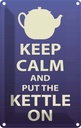 Blechschild 30x20 cm Keep Calm and put the kettle on Yoga