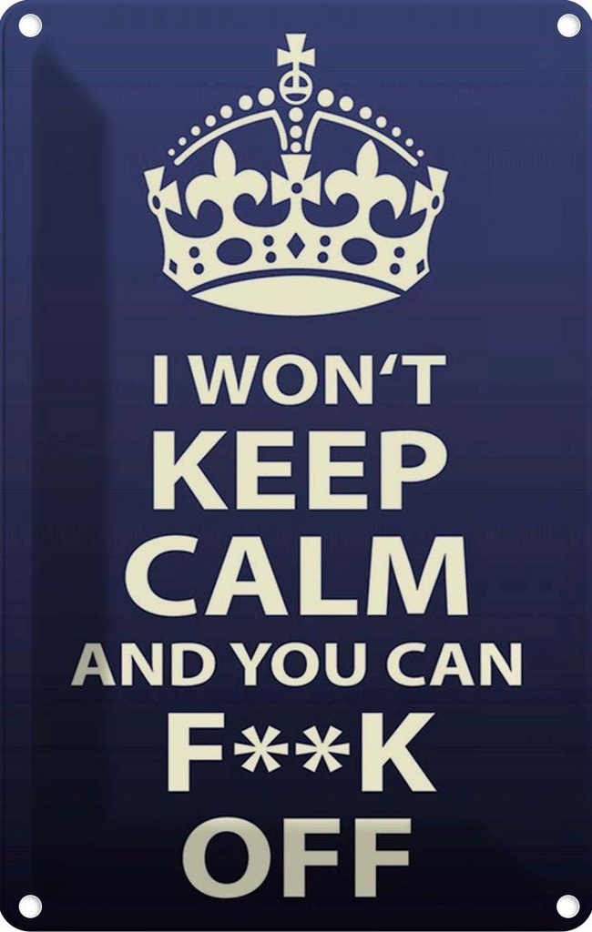 [LA-115144-2030] Blechschild 30x20 cm i won`t Keep Calm and you F**K Yoga