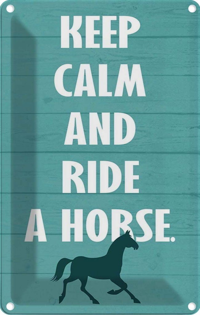 [LA-115183-2030] Blechschild 30x20 cm keep calm and ride a horse Pferd Yoga