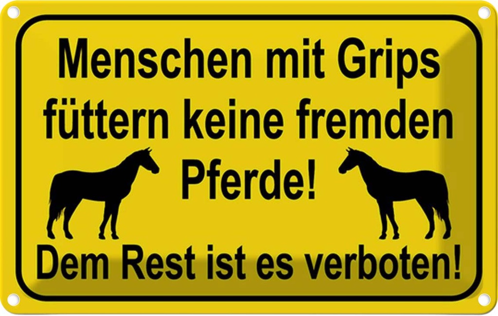 [LA-115210-2030] Blechschild 20x30 cm keine fremden Pferde füttern Warnschild Hinweisschild Sicherheit Vorsicht