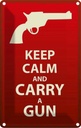 Blechschild 30x20 cm Keep Calm and carry a gun Yoga