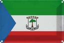 Blechschild 20x30 cm Äquatorialguinea Vintage Flagge Fahne Wappen
