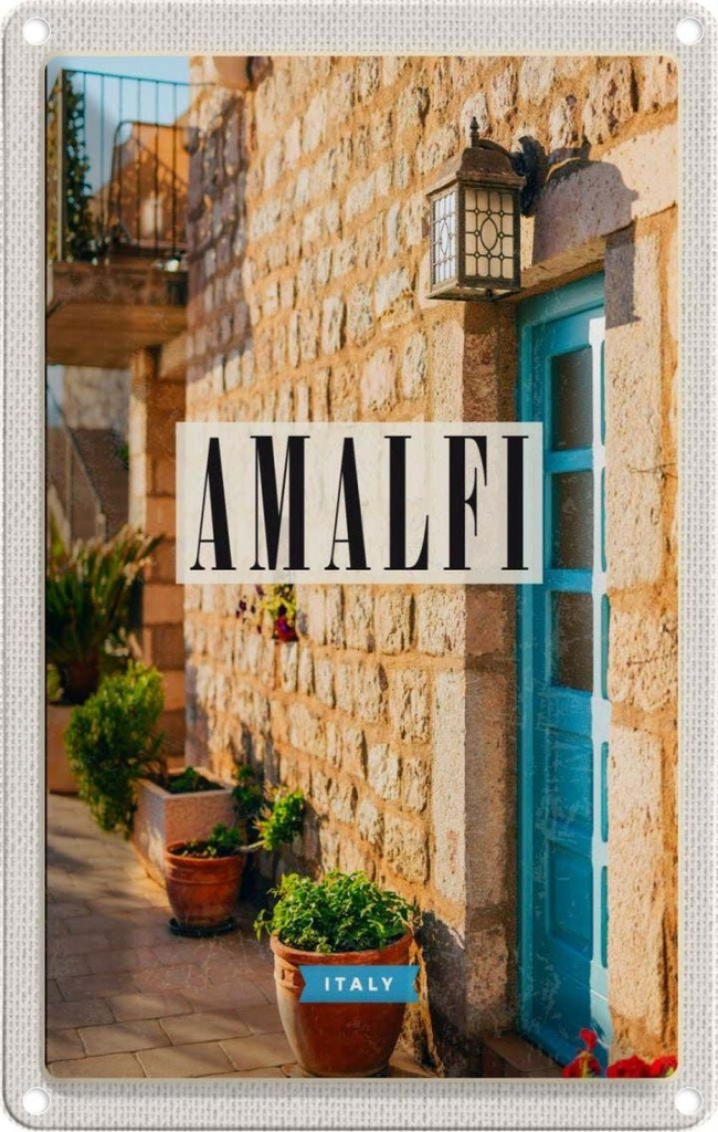 [LA-129733] Blechschild 30x20 cm Amalfi Italy Reiseland Bildmotiv Reisemotiv Abenteuer Reisen Urlaub