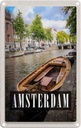 Blechschild 30x20 cm Amsterdam Reiseziel Boot Holland Bildmotiv Reisemotiv Abenteuer Reisen Urlaub