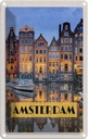 Blechschild 30x20 cm Amsterdam bei Nacht Reiseziel Bildmotiv Reisemotiv Abenteuer Reisen Urlaub