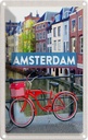 Blechschild 30x20 cm Amsterdam Reiseziel Fahrrad Bildmotiv Reisemotiv Abenteuer Reisen Urlaub