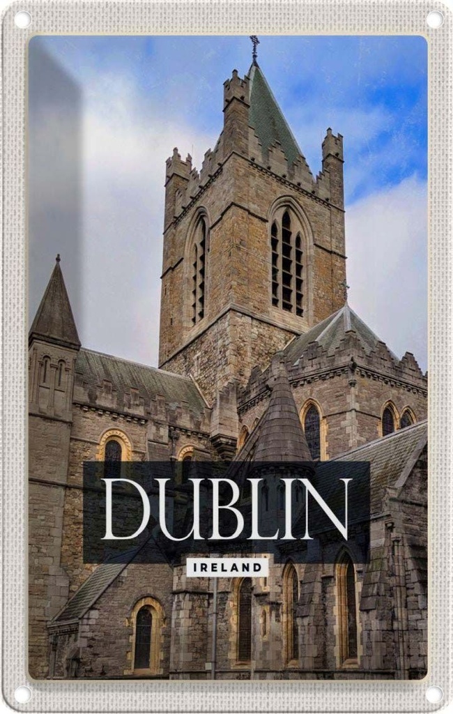 [LA-129769] Blechschild 30x20 cm Dublin Ireland Castle Reiseziel Bildmotiv Reisemotiv Abenteuer Reisen Urlaub