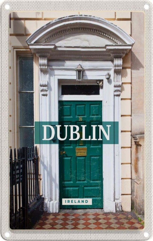 [LA-129770] Blechschild 30x20 cm Dublin Ireland Reiseziel Stadt Bildmotiv Reisemotiv Abenteuer Reisen Urlaub