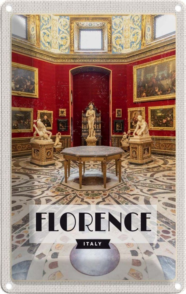 [LA-129787] Blechschild 30x20 cm Florence Italy Schloss Toscana Bildmotiv Reisemotiv Abenteuer Reisen Urlaub