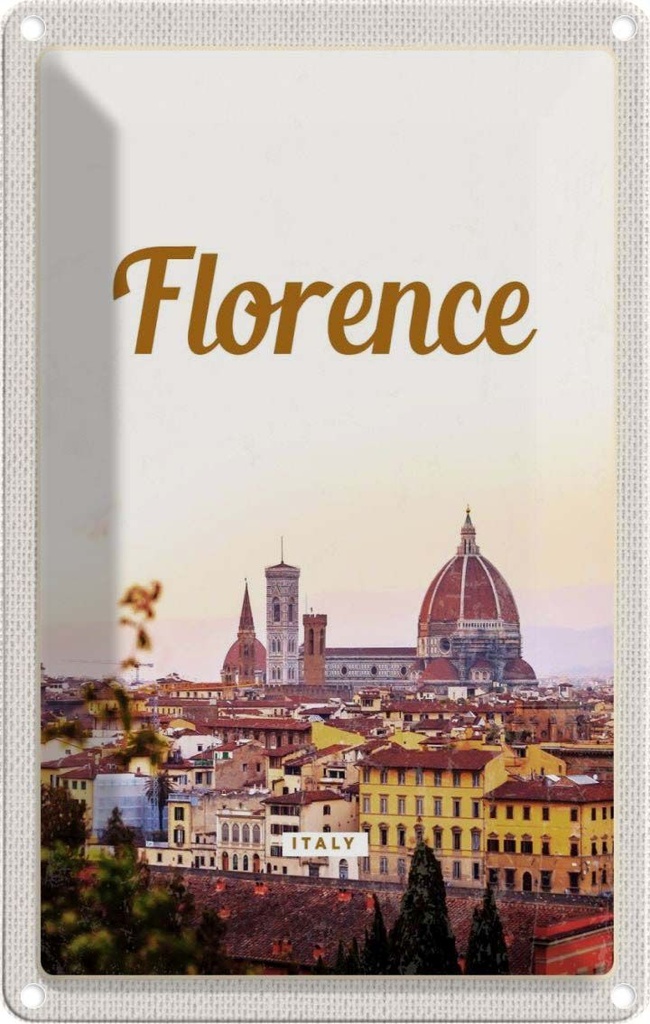 [LA-129789] Blechschild 30x20 cm Florence Italy Italien Toscana Bildmotiv Reisemotiv Abenteuer Reisen Urlaub
