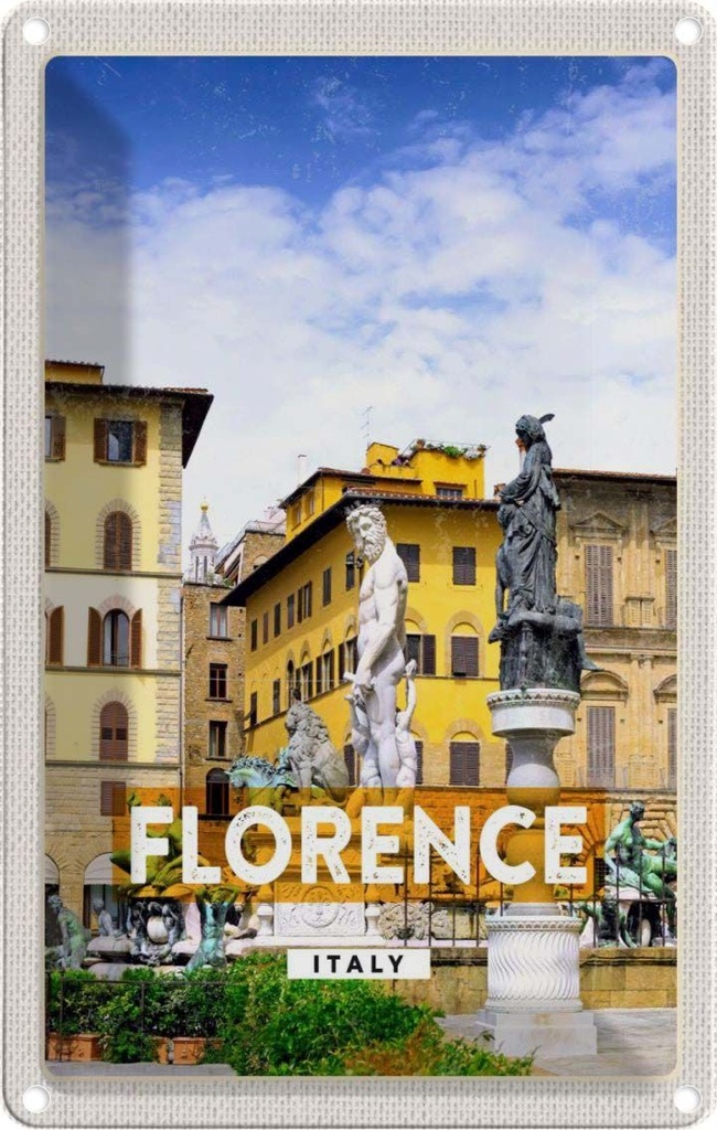 [LA-129790] Blechschild 30x20 cm Florence Italy Italien Urlaub Bildmotiv Reisemotiv Abenteuer Reisen