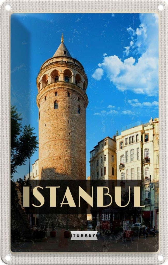 [LA-129811] Blechschild 30x20 cm Retro Istanbul Turkey Altstadt Bildmotiv Reisemotiv Abenteuer Reisen Urlaub