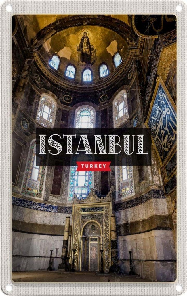 [LA-129813] Blechschild 30x20 cm Istanbul Turkey Moschee Reiseziel Bildmotiv Reisemotiv Abenteuer Reisen Urlaub