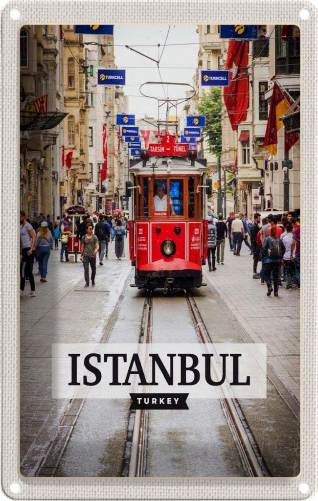 [LA-129814] Blechschild 30x20 cm Istanbul Turkey Straßenbahn Reiseziel Bildmotiv Reisemotiv Abenteuer Reisen Urlaub