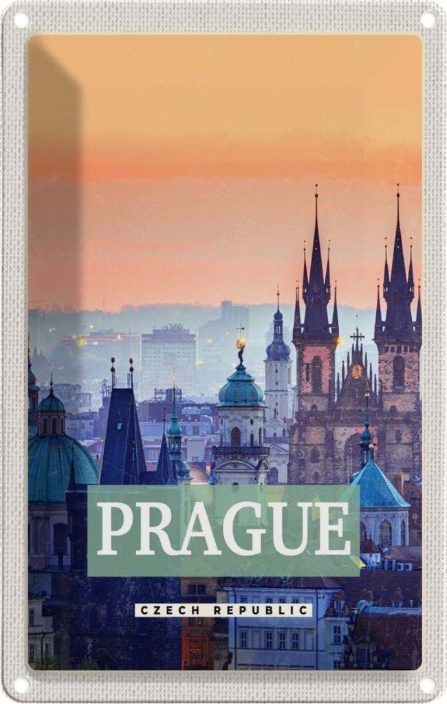 [LA-129868] Blechschild 30x20 cm Prague Altstadt Prag Tschechien Bildmotiv Reisemotiv Abenteuer Reisen Urlaub