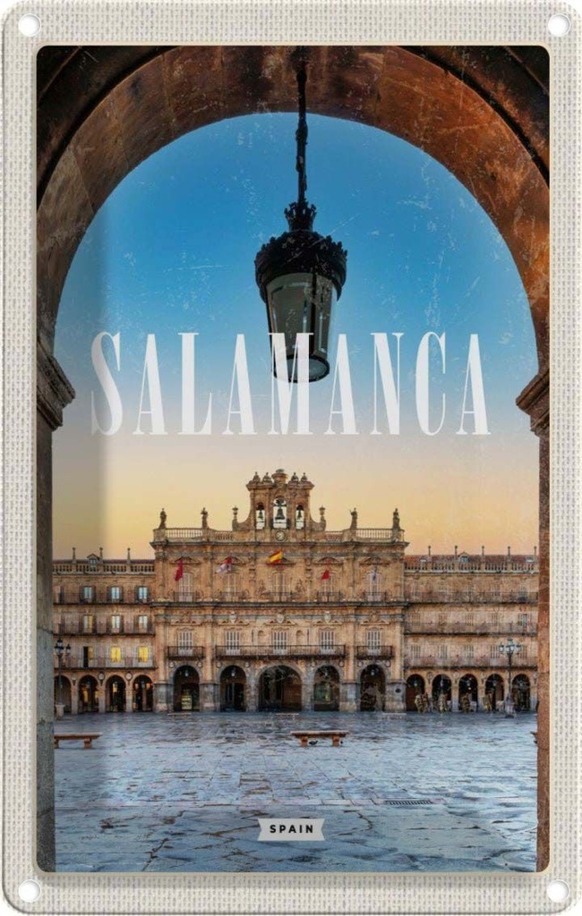 [LA-129949] Blechschild 30x20 cm Salamanca Spain Architektur Bildmotiv Reisemotiv Abenteuer Reisen Urlaub Häuser