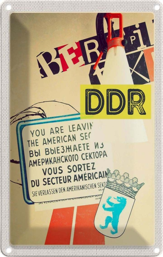 [LA-130678] Blechschild 30x20 cm Berlin DDR Amerikanischen Sektor Armee Amerika USA